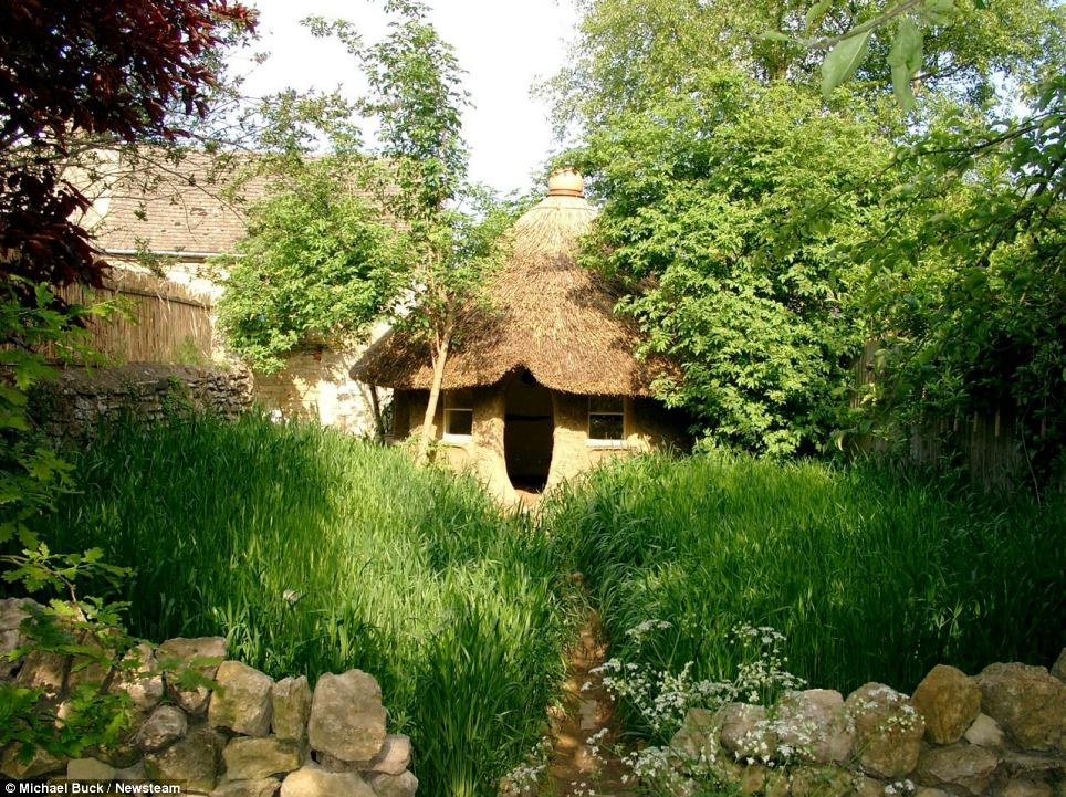 Retreat: The house features the names of all the people who helped in building it written on the wall, including three cows who provided the dung to help build the walls