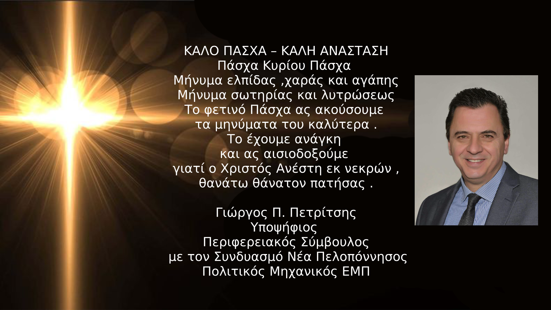Ευχές Πάσχα Γ. Πετρίτσης